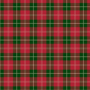 Christmas Holly Green and Red Plaid Tartan with White Lines