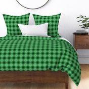 Christmas Holly Green and Dark Green Plaid Tartan with Wide White Lines