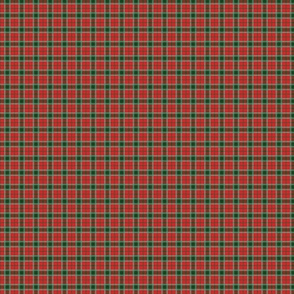 Christmas Red and Dark Green Tartan with Double White Lines