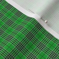 Christmas Holly Green and Evergreen Tartan with White Lines