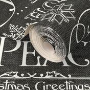 Christmas Typography on textured Grey Linen - large scale