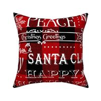 Christmas Typography on textured Red Buffalo Plaid - large scale