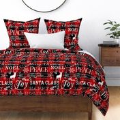 Christmas Typography on textured Red Buffalo Plaid - large scale