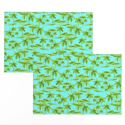 Palm trees bright turquoise