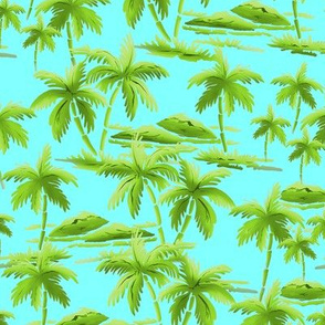 Palm trees bright turquoise