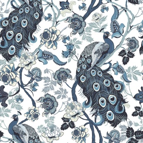 Chinoiserie Peacock Blue Regency