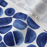 Watercolor shapes in classic blue