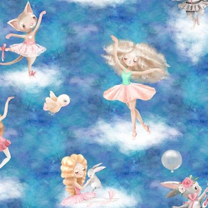 dancing on clouds ballerina blue FLWRHT