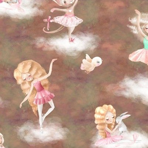 dancing on clouds ballerina brown taupe FLWRHT