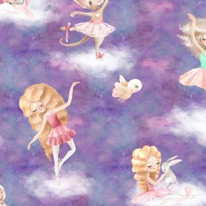 dancing on clouds ballerina purple FLWRHT