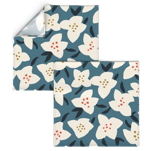 simple flowers teal