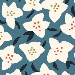 simple flowers teal