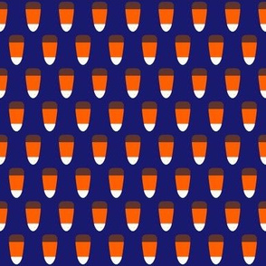 One Inch Chocolate Candy Corn on Midnight Blue