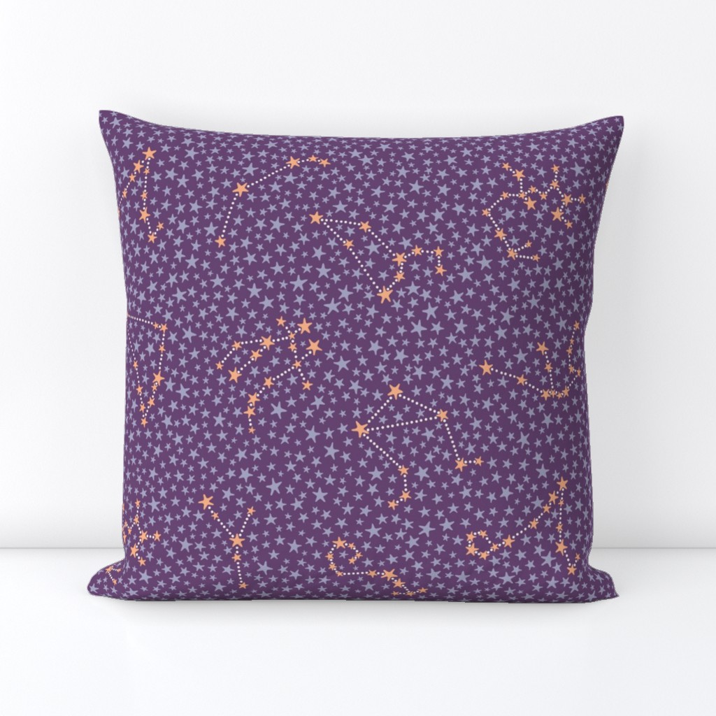 Zodiac constellations stars pattern in twilight by Pippa Shaw