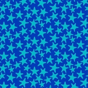 starfish stars in blue turquoise by Pippa Shaw