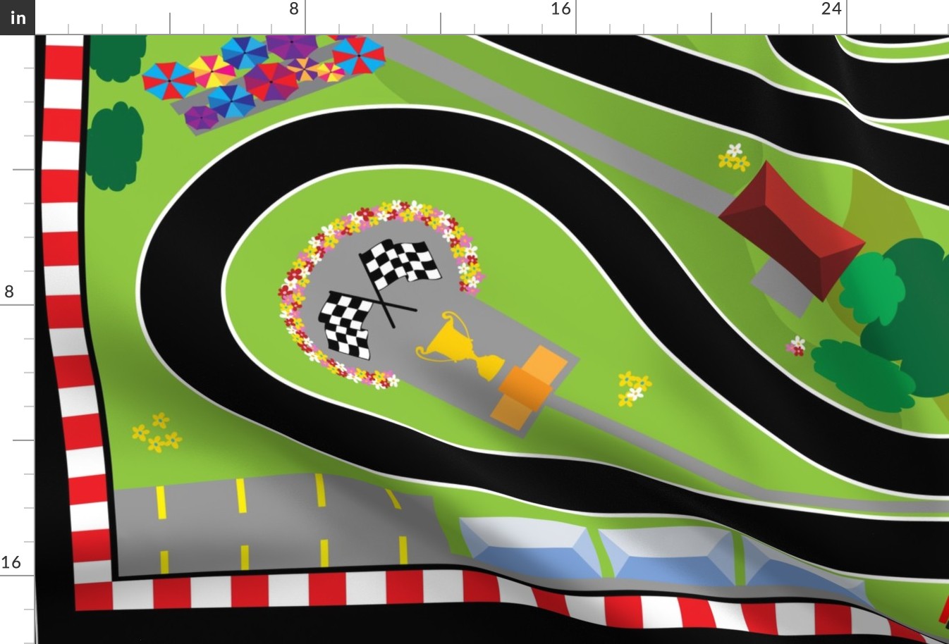 Racetrack Minky Playmat - Buy Full Yard on Minky Only 