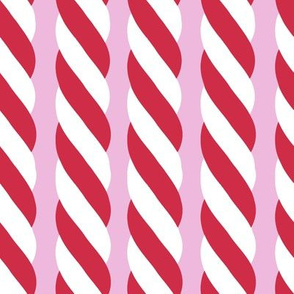 Candy Cane twist - vertical, pink
