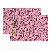 Comb and Scissors (pink background)