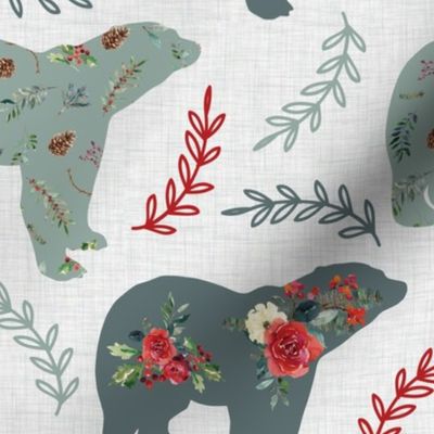 Christmas floral space bear