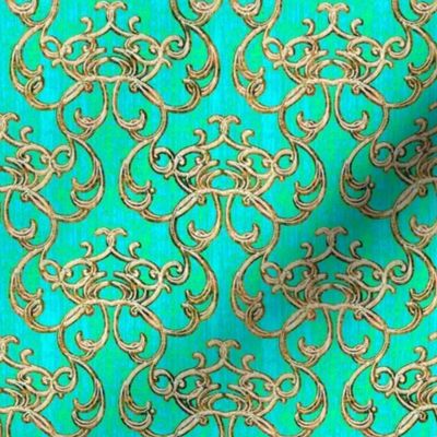 Damask Lagoon Green