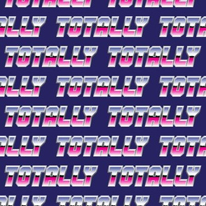 totally - chrome retro text - 80s - purple - LAD19