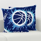 Watercolor Basketball with Phrases- Play, Aim, Hoops, Basket, B-Ball- Large Scale