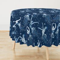 Jellyrinas- Floral Jellyfish Ballerinas- Blue, Ice, Slate, Midnight- Large Scale