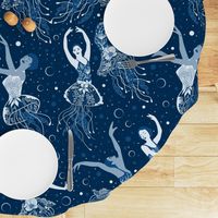 Jellyrinas- Floral Jellyfish Ballerinas- Blue, Ice, Slate, Midnight- Large Scale