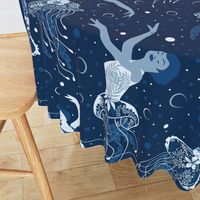 Jellyrinas- Floral Jellyfish Ballerinas- Blue, Ice, Slate, Midnight- Large Scale