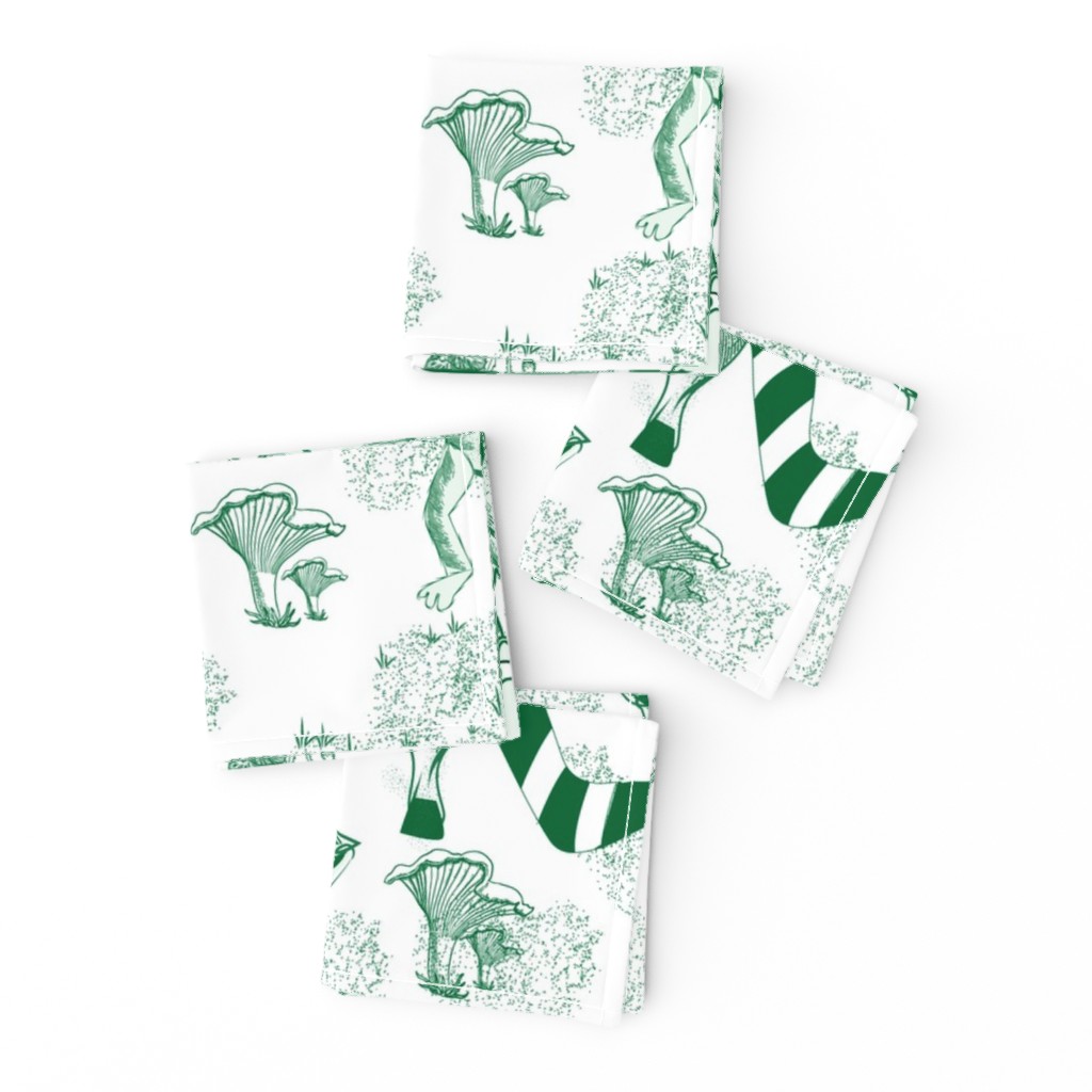 Jungle Jam- Whimsical Toile- Emerald Green Woodland Band- Large Scale