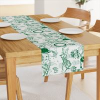 Jungle Jam- Whimsical Toile- Emerald Green Woodland Band- Large Scale