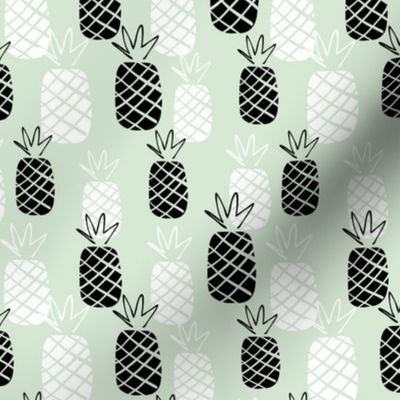 Summer pineapple on green kids print