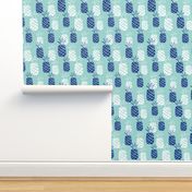 Pineapple summer kids blue on teal