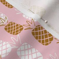 Pineapple pink and brown tropical print