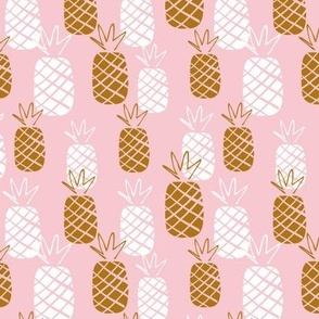 Pineapple summer pink and brown tropical kids print