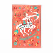 Boho Zodiac Sign- Sagittarius Astrology Tea Towel 