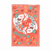 Boho Zodiac Sign- Pisces Astrology Tea Towel