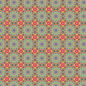 Kaleidoscopic Mandalas - Bright, Warm, Quilt Pattern