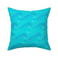 Sashiko waves - blue green 