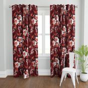 Over-sized Retro Rose Chintz in Burgundy, Garnet and Blush