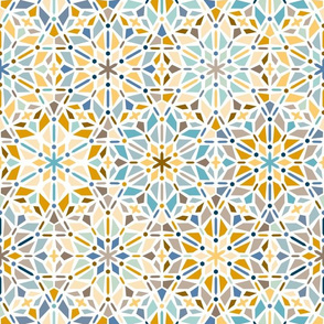kaleidoscope in blue and yellow