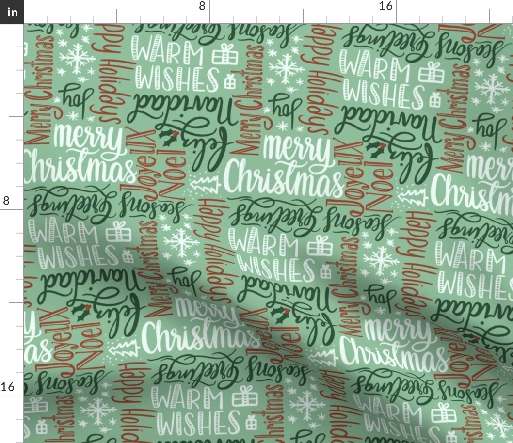 Hand Lettered Christmas- Green