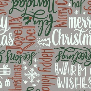Hand lettered Christmas- Grey