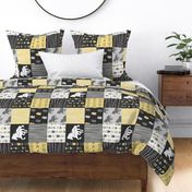 Horse Patchwork- yellow, black - rotated