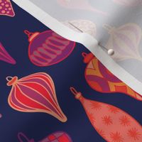 Vintage baubles-navy fuchsia by Pippa Shaw
