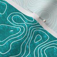 Topographic Map  - Seamless - Sketch- Robin Egg - White -150 DPI