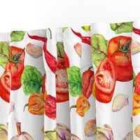 Watercolor vegetables seamless pattern