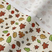 small happy fall leaf repeat white