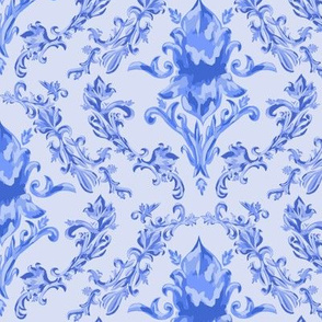 Traditional Blue Damask