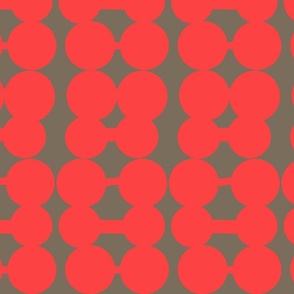 Dumbbell Dots_Brown/Orange